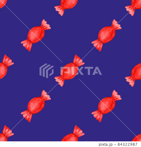 Festive seamless pattern with candy in a red wrapper. 84322987