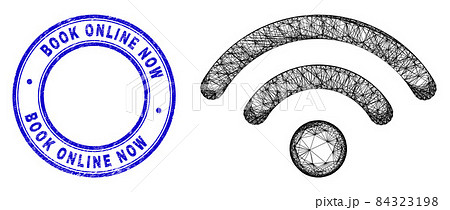 Rubber Book Online Now Stamp and Network Irregular Mesh Wifi Network Icon Rubber Book Online Now Stamp and Network Irregular Mesh Wifi Network Icon 84323198