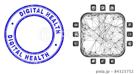 Grunge Digital Health Watermark and Hatched Irregular Mesh Processor Icon Grunge Digital Health Watermark and Hatched Irregular Mesh Processor Icon 84323752