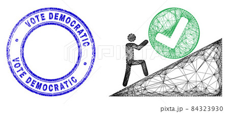 Scratched Vote Democratic Watermark and Network Irregular Mesh Man Rolling Confirmation Up Icon Scratched Vote Democratic Watermark and Network Irregular Mesh Man Rolling Confirmation Up Icon 84323930