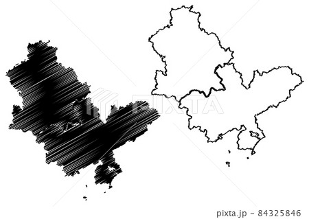 Huizhou City (People's Republic of China, Guangdong Province) map vector illustration, scribble sketch City of Huizhou map Huizhou City (People's Republic of China, Guangdong Province) map vector illustration, scribble sketch City of Huizhou map 84325846