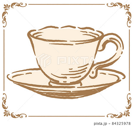 ティーカップ。アンティーク小物。ベクターイラスト素材 ティーカップ。アンティーク小物。ベクターイラスト素材 84325978