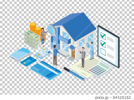 Isometric illustration of home purchase 84328182