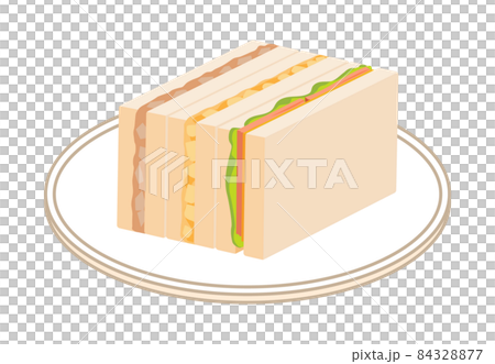 ミックスサンド ツナ+たまご+レタスハムチーズ 四角に二分割 ミックスサンド ツナ+たまご+レタスハムチーズ 四角に二分割 84328877