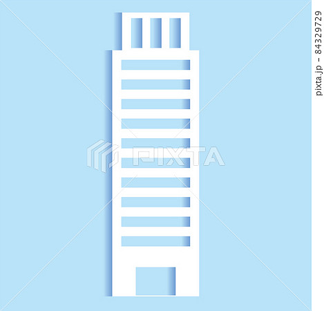 シンプルな建物 タワーマンション建物ビルディングの切り絵風アイコン 立体 ビルのイラストのイラスト素材 シンプルな建物 タワーマンション建物ビルディングの切り絵風アイコン 立体 ビルのイラストのイラスト素材