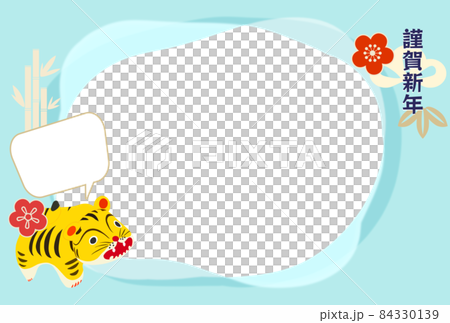 Japanese style and cute Tora year photo frame New Year's card Japanese style and cute Tora year photo frame New Year's card 84330139