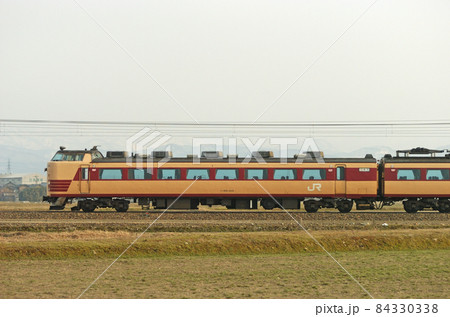 北陸本線　美川ー加賀笠間　JR西日本　485系　A01編成（京都）　⑨　クハ481-323　海側 84330338