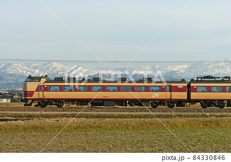 北陸本線 美川ー加賀笠間 JR西日本 485系 A02編成(京都) ⑨ クハ481-801 海側 北陸本線 美川ー加賀笠間 JR西日本 485系 A02編成(京都) ⑨ クハ481-801 海側 84330846