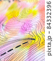 水彩絵具でつけた淡い色と線をつかった細かい模様のテクスチャー 84332396