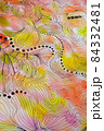 黄色とピンク色とオレンジ色の淡く繊細な線を使った模様 84332481