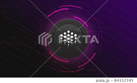 Ocean Protocol (OCEAN) crypto currency themed banner. OCEAN icon on modern black color background. 84332595