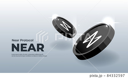 NEAR Protocol (NEAR) coin banner. NEAR coin cryptocurrency concept banner background. 84332597