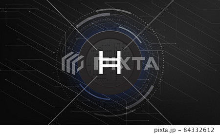 Hedera (HBAR) coin banner. HBAR coin cryptocurrency concept banner background. 84332612