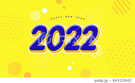 Happy New Year 2022 text design. Brochure design template, card, banner. Vector 84332642