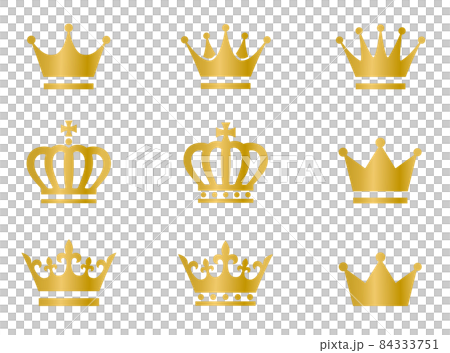 Crown icon vector illustration set gold 84333751