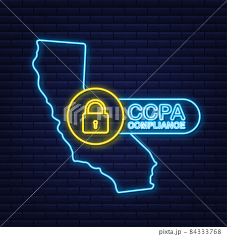 Ccpa, great design for any purposes. Security vector neonicon. Website information. Internet security. Data protection neon sign 84333768