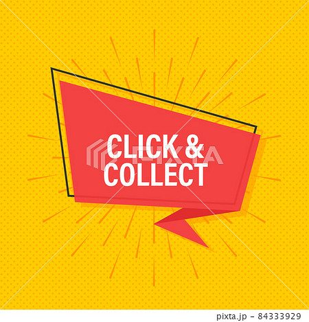 Megaphone click and collect banner. Flat style. Website vector icon. Vector stock illustration 84333929