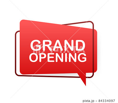 Megaphone label with grand opening. Megaphone banner. Web design. Vector stock illustration Megaphone label with grand opening. Megaphone banner. Web design. Vector stock illustration 84334097