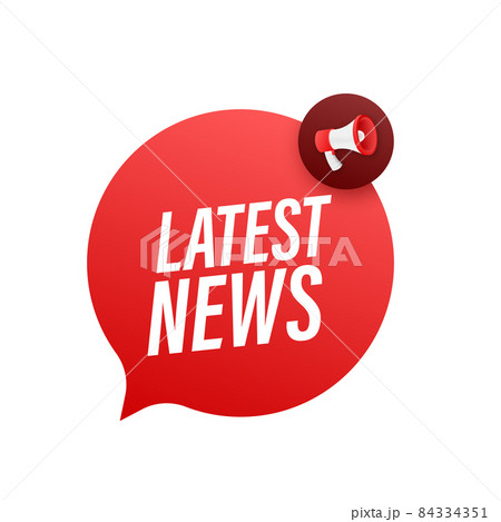 Hand Holding Megaphone with Exciting news. Megaphone banner Hand Holding Megaphone with Exciting news. Megaphone banner 84334351
