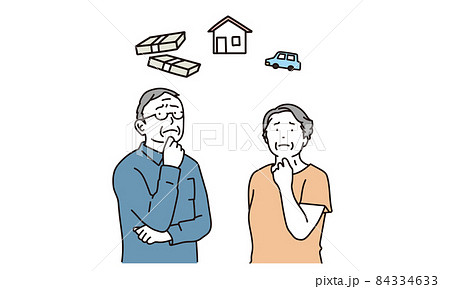 老後のライフスタイルを考える高齢者の夫婦 老後のライフスタイルを考える高齢者の夫婦 84334633