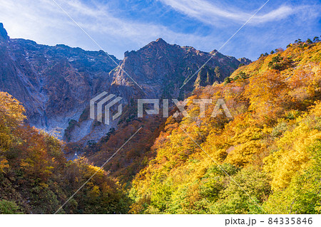 (群馬県)谷川岳 一ノ倉沢の紅葉 (群馬県)谷川岳 一ノ倉沢の紅葉 84335846