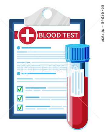 Test Tube with Blood Sample Isolated. Test Tube with Blood Sample Isolated. 84336768