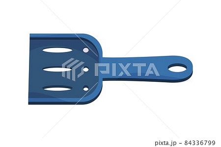 Cartoon household dustpan for home pets. Domestic animals care supplies. Blue scoop template. Shovel for cleaning cats tray toilet. Litterbox plastic spoon. Vector veterinary accessory Cartoon household dustpan for home pets. Domestic animals care supplies. Blue scoop template. Shovel for cleaning cats tray toilet. Litterbox plastic spoon. Vector veterinary accessory 84336799