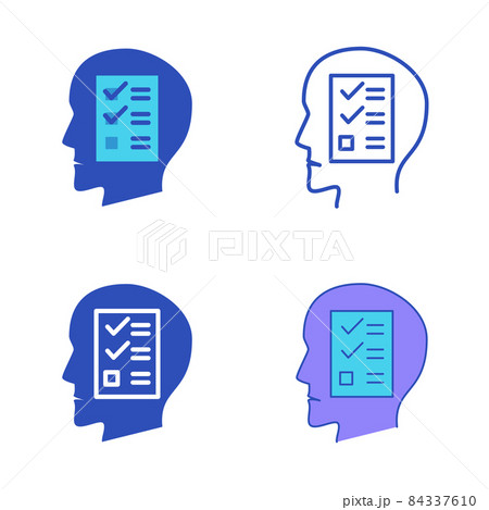 Obsessive-compulsive disorder icon set in flat and line style 84337610