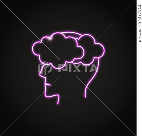 Neon dysthymic disorder icon in line style Neon dysthymic disorder icon in line style 84337612