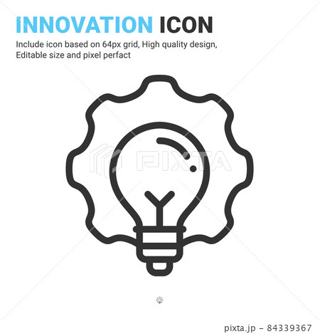 Innovation icon vector with outline style isolated on white background. Vector illustration solution sign symbol icon concept for business, finance, industry, company, apps, web and project 84339367