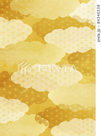 和柄の雲の金色のイラスト背景のイラスト素材 [84340339] - PIXTA