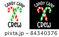 Doodle Candy Cane Crew For Merry Christmas Season hand drawn Design for t-shirt, greeting card or poster design Background Vector Illustration. 84340376