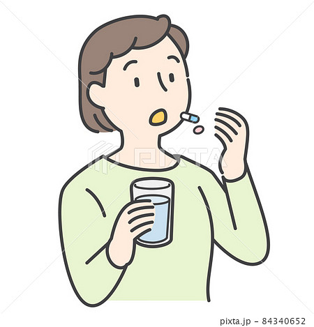 薬を飲む女性 薬を飲む女性 84340652
