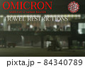 Omicron new SARS mutation variant B.1.1.529 travel restrictions concept, with title. 84340789