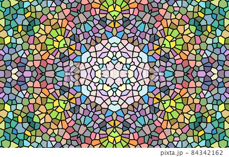 ステンドグラス風の幾何学的な模様のデザインのイラスト素材