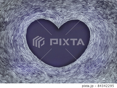 ミステリアスでダーク　ファーみたいなハートのフレーム背景 84342295