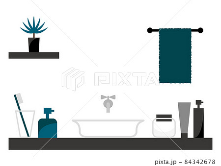 洗面所のイラストのイラスト素材