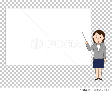 指向白板和解釋的女商人 84342815