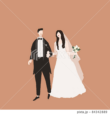腕を組んだ新郎新婦、ウエディング、結婚式、 腕を組んだ新郎新婦、ウエディング、結婚式、 84342889