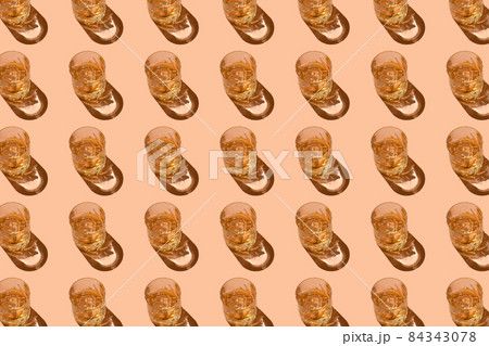Strong alcohol drinks, hard liquors in glasses: cognac, scotch, whiskey. Drink pattern background 84343078