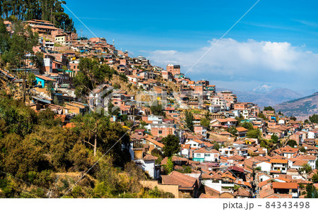Aerial view of Cusco in Peru 84343498
