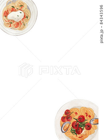 Pasta and Spaghetti frame Watercolor 84343596