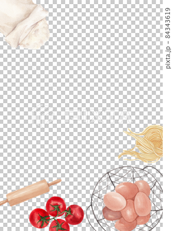Pasta and Spaghetti frame Watercolor 84343619