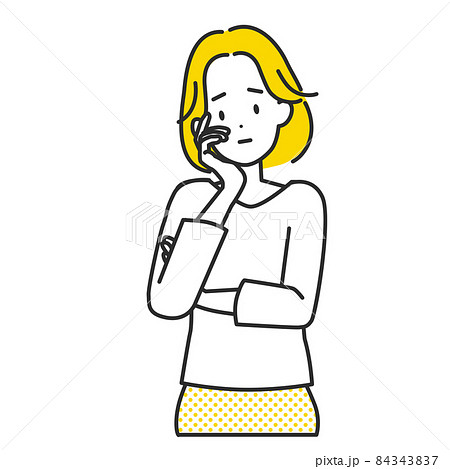 悩む女性イラスト  84343837
