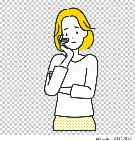 悩む女性イラスト  84343837