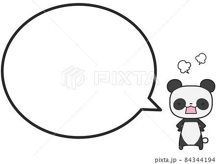 怒っているパンダさんとシンプルな丸いふきだし 84344194
