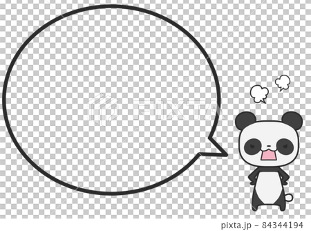 怒っているパンダさんとシンプルな丸いふきだし 84344194