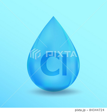 Realistic Mineral drop Cl Chlorum design. Blue nutrition design for beauty, cosmetic, heath advertising. Cl Chlorum Mineral design Realistic Mineral drop Cl Chlorum design. Blue nutrition design for beauty, cosmetic, heath advertising. Cl Chlorum Mineral design 84344724