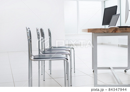 Closeup of an empty conference room before meeting 84347944