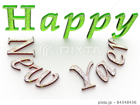 3d text Happy new year 84348436